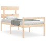 Bed for seniors with solid wood headboard by , Beds and slatted bases - Ref: Foro24-3195316, Price: 111,68 €, Discount: %