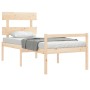 Bed for seniors with solid wood headboard by , Beds and slatted bases - Ref: Foro24-3195316, Price: 111,68 €, Discount: %