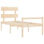 Bed for seniors with solid wood headboard by , Beds and slatted bases - Ref: Foro24-3195316, Price: 111,68 €, Discount: %