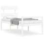 Elderly bed solid wood headboard white 100x200 cm by , Beds and slatted bases - Ref: Foro24-3195342, Price: 130,55 €, Discoun...