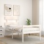 Elderly bed solid wood headboard white 100x200 cm by , Beds and slatted bases - Ref: Foro24-3195342, Price: 130,55 €, Discoun...