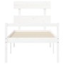 Elderly bed solid wood headboard white 100x200 cm by , Beds and slatted bases - Ref: Foro24-3195342, Price: 130,55 €, Discoun...