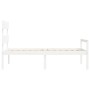 Elderly bed solid wood headboard white 100x200 cm by , Beds and slatted bases - Ref: Foro24-3195342, Price: 130,55 €, Discoun...