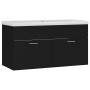 Mueble con lavabo madera de ingeniería negro de , Tocadores de baño - Ref: Foro24-3070839, Precio: 222,87 €, Descuento: %