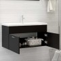 Mueble con lavabo madera de ingeniería negro de , Tocadores de baño - Ref: Foro24-3070839, Precio: 222,87 €, Descuento: %