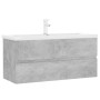 Mueble con lavabo madera de ingeniería gris hormigón de , Tocadores de baño - Ref: Foro24-3071661, Precio: 327,84 €, Descuent...