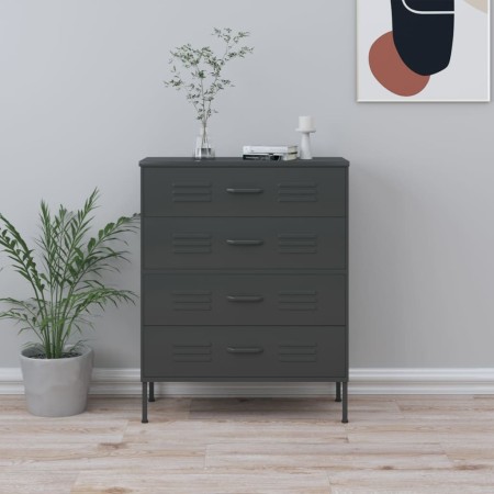 Anthracite gray steel drawer cabinet 80x35x101.5 cm by , Drawers - Ref: Foro24-336204, Price: 237,21 €, Discount: %