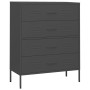 Anthracite gray steel drawer cabinet 80x35x101.5 cm by , Drawers - Ref: Foro24-336204, Price: 237,21 €, Discount: %