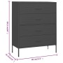 Anthracite gray steel drawer cabinet 80x35x101.5 cm by , Drawers - Ref: Foro24-336204, Price: 237,21 €, Discount: %