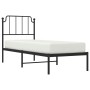 Bed frame with black metal headboard 80x200 cm by , Beds and slatted bases - Ref: Foro24-373878, Price: 55,99 €, Discount: %