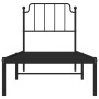 Bed frame with black metal headboard 80x200 cm by , Beds and slatted bases - Ref: Foro24-373878, Price: 55,99 €, Discount: %