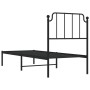 Bed frame with black metal headboard 80x200 cm by , Beds and slatted bases - Ref: Foro24-373878, Price: 55,99 €, Discount: %