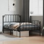 Bed frame with headboard and black metal footboard 107x203cm by , Beds and slatted bases - Ref: Foro24-373901, Price: 78,14 €...