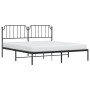 Bed frame with black metal headboard 160x200 cm by , Beds and slatted bases - Ref: Foro24-373890, Price: 102,99 €, Discount: %