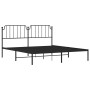 Bed frame with black metal headboard 160x200 cm by , Beds and slatted bases - Ref: Foro24-373890, Price: 102,99 €, Discount: %