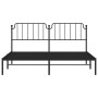 Bed frame with black metal headboard 160x200 cm by , Beds and slatted bases - Ref: Foro24-373890, Price: 102,99 €, Discount: %