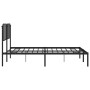 Bed frame with black metal headboard 160x200 cm by , Beds and slatted bases - Ref: Foro24-373890, Price: 102,99 €, Discount: %