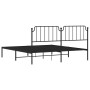 Bed frame with black metal headboard 160x200 cm by , Beds and slatted bases - Ref: Foro24-373890, Price: 102,99 €, Discount: %