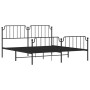 Black metal headboard and footboard bed frame 160x200 cm by , Beds and slatted bases - Ref: Foro24-373908, Price: 109,17 €, D...