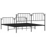 Black metal headboard and footboard bed frame 160x200 cm by , Beds and slatted bases - Ref: Foro24-373908, Price: 109,17 €, D...