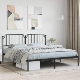 Bed frame with black metal headboard 183x213 cm by , Beds and slatted bases - Ref: Foro24-373892, Price: 101,99 €, Discount: %