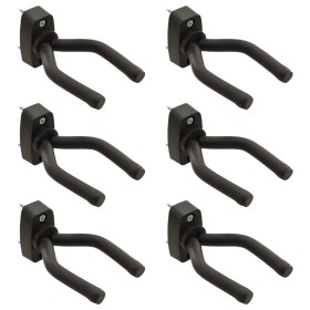 Guitar hanging supports 6 units black steel by vidaXL, guitar accessories - Ref: Foro24-70091, Price: 26,99 €, Discount: %