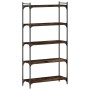 Bookcase with 5 shelves engineered wood smoked oak 80x30x154cm by , Bookcases and shelves - Ref: Foro24-837679, Price: 49,99 ...