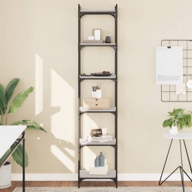 Bookcase with 6 shelves Sonoma gray engineered wood 40x30x188 cm by , Bookcases and shelves - Ref: Foro24-837645, Price: 59,9...