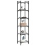 Bookcase with 6 shelves Sonoma gray engineered wood 40x30x188 cm by , Bookcases and shelves - Ref: Foro24-837645, Price: 58,2...