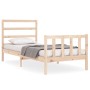 Estructura de cama con cabecero madera maciza 100x200 cm de , Camas y somieres - Ref: Foro24-3191896, Precio: 113,78 €, Descu...