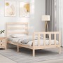 Estructura de cama con cabecero madera maciza 100x200 cm de , Camas y somieres - Ref: Foro24-3191896, Precio: 113,78 €, Descu...