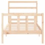 Estructura de cama con cabecero madera maciza 100x200 cm de , Camas y somieres - Ref: Foro24-3191896, Precio: 113,78 €, Descu...