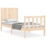 Single bed frame with solid wood headboard by , Beds and slatted bases - Ref: Foro24-3192906, Price: 99,99 €, Discount: %