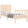 Single bed frame with solid wood headboard by , Beds and slatted bases - Ref: Foro24-3192906, Price: 99,99 €, Discount: %