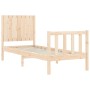 Single bed frame with solid wood headboard by , Beds and slatted bases - Ref: Foro24-3192906, Price: 99,99 €, Discount: %