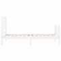 Estructura de cama individual con cabecero madera maciza blanco de , Camas y somieres - Ref: Foro24-3193102, Precio: 109,41 €...