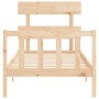 Single bed frame with solid wood headboard by , Beds and slatted bases - Ref: Foro24-3193231, Price: 90,10 €, Discount: %