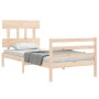 Estructura de cama individual con cabecero madera maciza de , Camas y somieres - Ref: Foro24-3195116, Precio: 88,99 €, Descue...