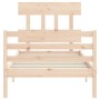 Estructura de cama individual con cabecero madera maciza de , Camas y somieres - Ref: Foro24-3195116, Precio: 88,99 €, Descue...