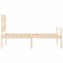 Bed for seniors with solid wood headboard by , Beds and slatted bases - Ref: Foro24-3195381, Price: 118,94 €, Discount: %