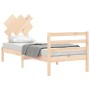 Estructura de cama individual con cabecero madera maciza de , Camas y somieres - Ref: Foro24-3195246, Precio: 86,58 €, Descue...