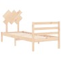 Estructura de cama individual con cabecero madera maciza de , Camas y somieres - Ref: Foro24-3195246, Precio: 86,58 €, Descue...