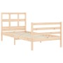 Single bed frame with solid wood headboard by , Beds and slatted bases - Ref: Foro24-3194791, Price: 96,99 €, Discount: %