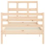 Single bed frame with solid wood headboard by , Beds and slatted bases - Ref: Foro24-3194791, Price: 96,99 €, Discount: %