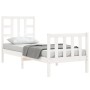 Single bed frame with white solid wood headboard by , Beds and slatted bases - Ref: Foro24-3191932, Price: 107,00 €, Discount: %