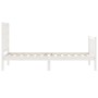 Single bed frame with white solid wood headboard by , Beds and slatted bases - Ref: Foro24-3191932, Price: 107,00 €, Discount: %