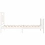 Estructura de cama individual con cabecero madera maciza blanco de , Camas y somieres - Ref: Foro24-3192127, Precio: 124,25 €...