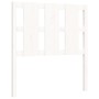 Single bed frame with white solid wood headboard by , Beds and slatted bases - Ref: Foro24-3192192, Price: 112,60 €, Discount: %