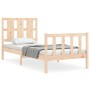 Bed frame with solid wood headboard 100x200 cm by , Beds and slatted bases - Ref: Foro24-3192221, Price: 128,49 €, Discount: %