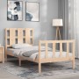 Bed frame with solid wood headboard 100x200 cm by , Beds and slatted bases - Ref: Foro24-3192221, Price: 128,49 €, Discount: %